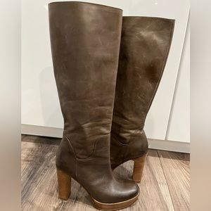 Knee high leather boots